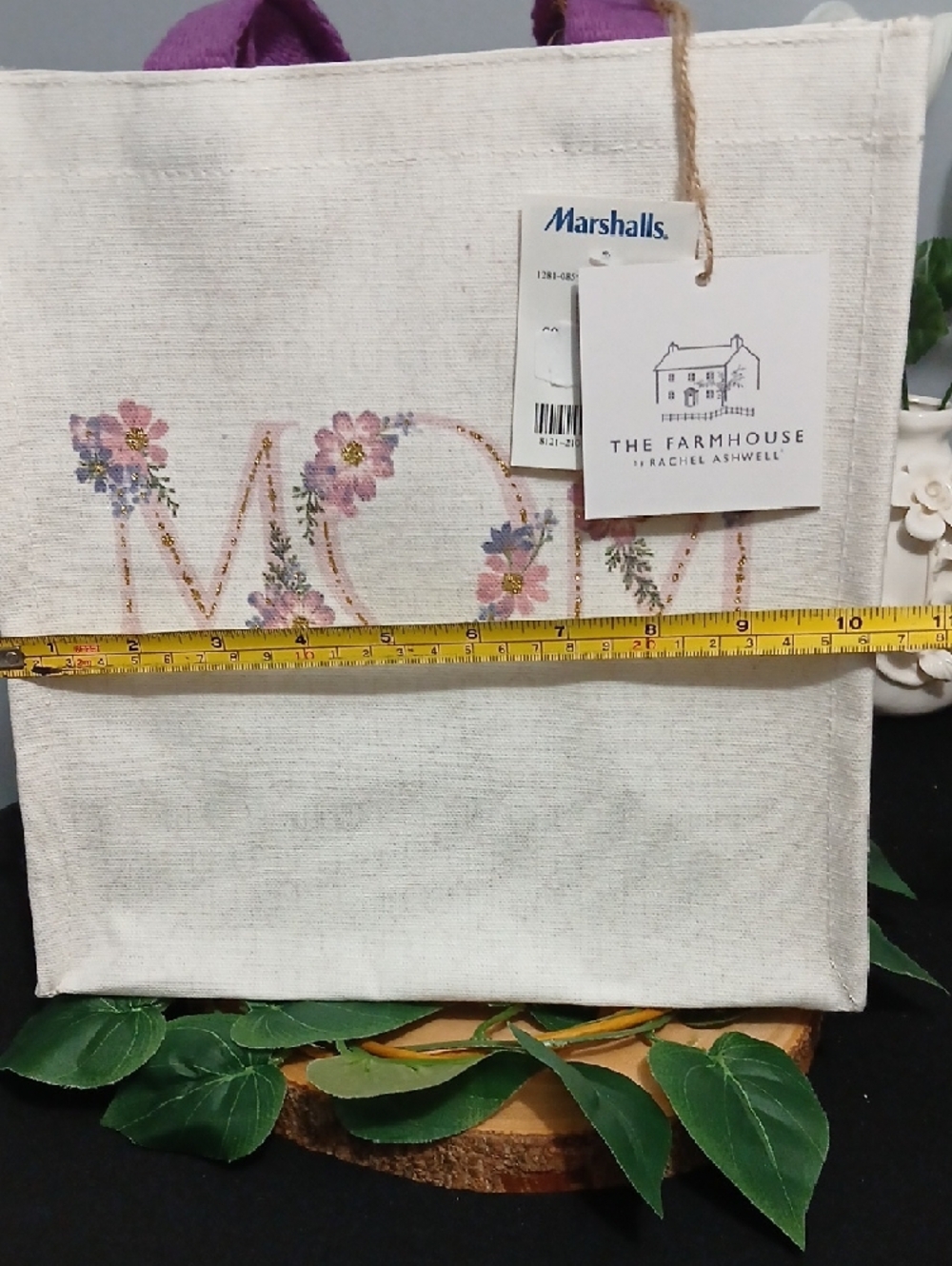 Floral 'MOM' Canvas Tote Bag in Cream and Pink NWT - Picture 7 of 9